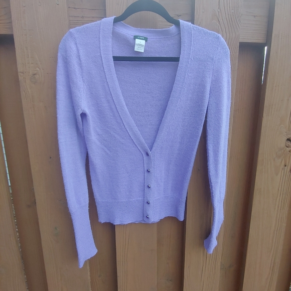 J Crew Sweaters Jcrew Lavender Cardigan Rn77388 Poshmark